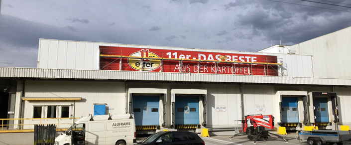 Montage, Bannerwerbung, Textilspannrahmen, 11er Frastanz