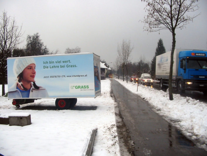 Textilspannrahmen, Anhänger-Werbung, Grass, Höchst