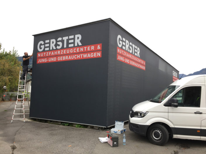 Montage, Textilfassade, Gerster