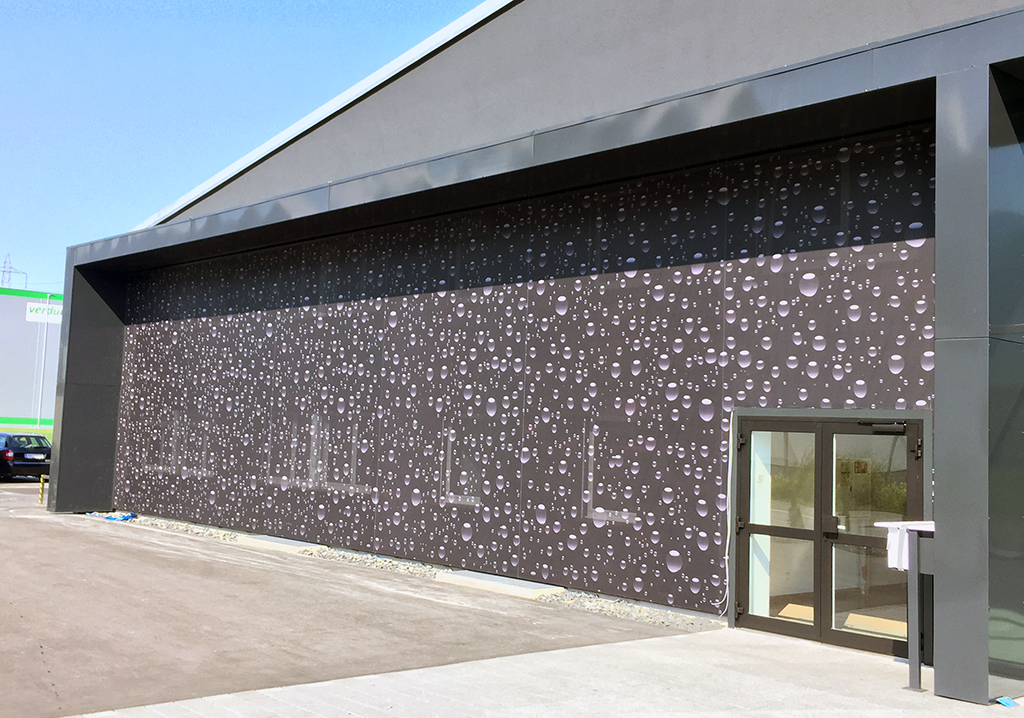 Textilfassade, Auto Linher, Lichtenstein