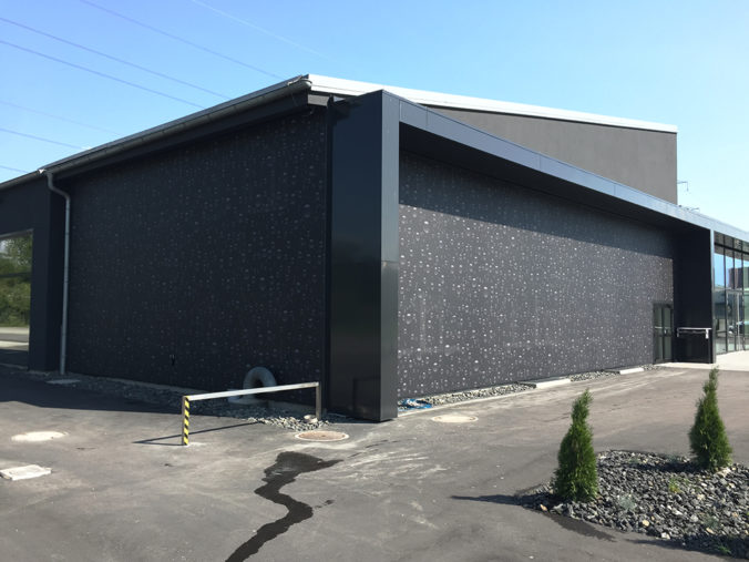 Textilfassade, Auto Linher, Lichtenstein