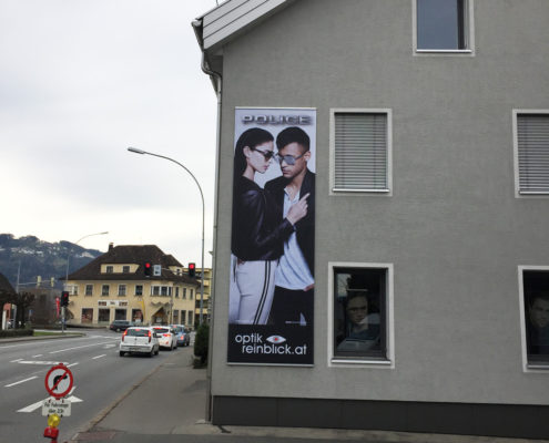 Textilspannrahmen, Bannerwerbung, Optik Rheinblick, Höchst