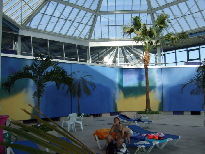 Raumtrenner, Schiebetüre, Therme Erding