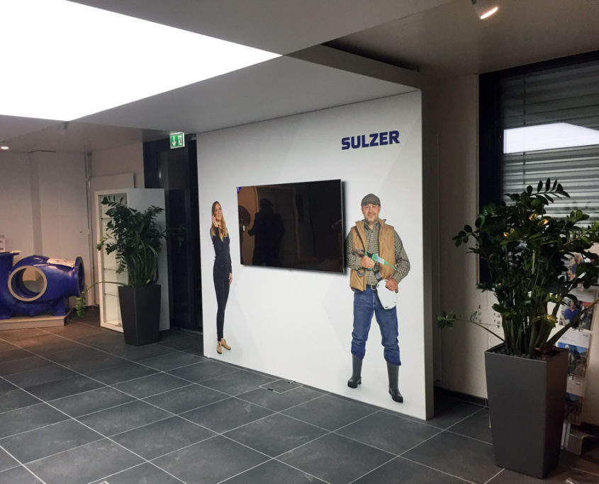 Textilspannrahmen Showroom Sulzer