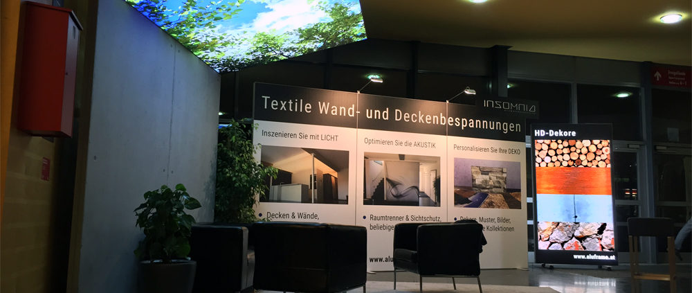 Textilspannrahmen, Leuchtrahmen, Messesystem