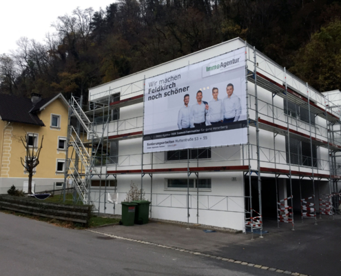 Gerüstwerbung, Werbetechnik, Aussenwerbung 3 Immoagentur-feldkirch