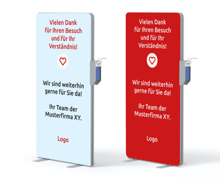 Desinfektionsmittelspender Schutzzonen