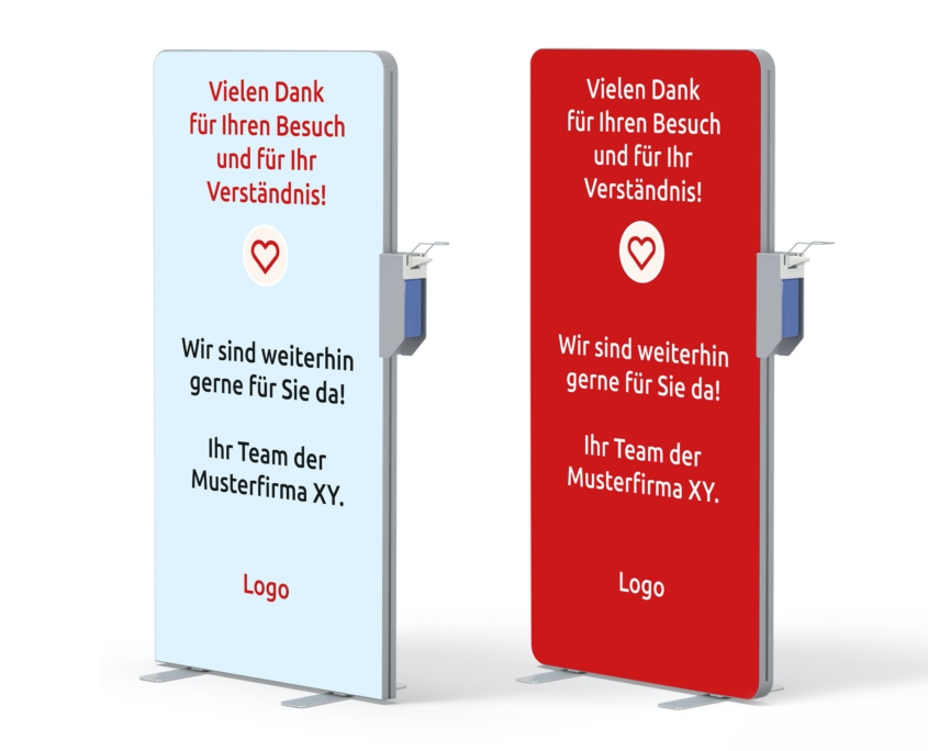 Desinfektionsmittelspender Schutzzonen