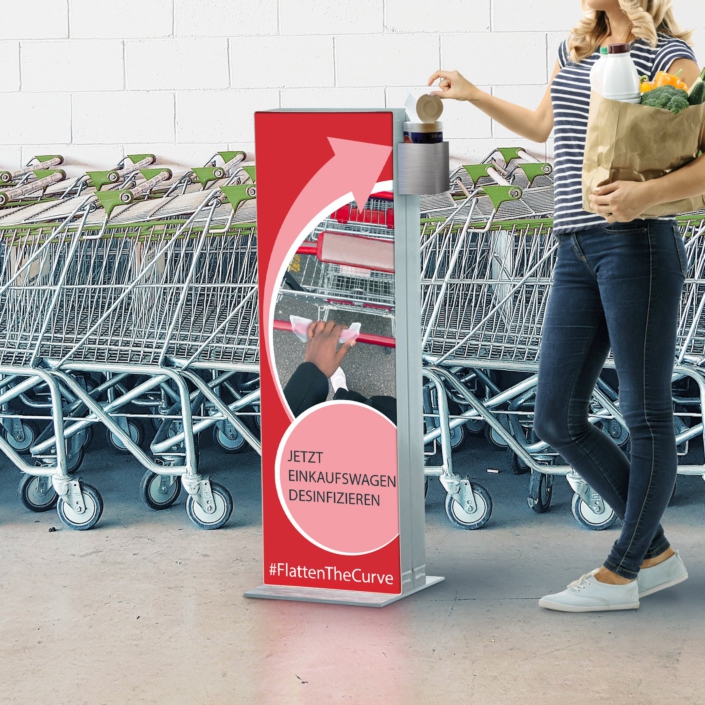 Desinfektionsmittelspender Schutzzonen