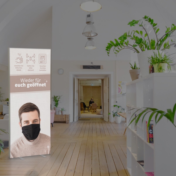 Buero PopRahmen Abstand halten
