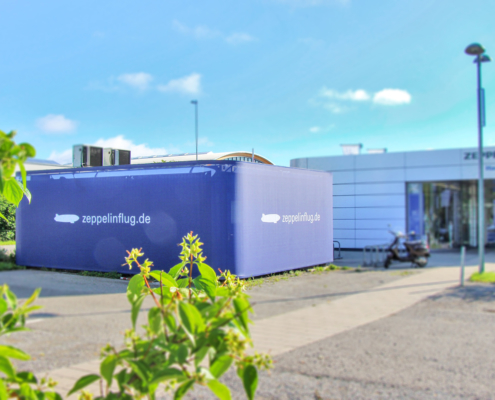 Textilbespannungen, Werbetechnik, Containerbespannung, Verklebung, Akustik 1 Zeppelin-Container 2020